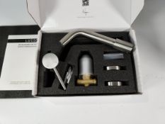 An as new Lusso Luxe brushed stainless steel wall mounted basin mixer tap (703-1S).