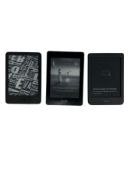 Pre-owned Kindle Paperwhite 10th Gen 8GB, Kindle 11th Gen 16GB and Kobo Clara BW 16GB.