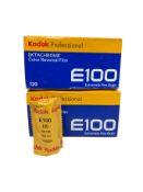 Eight Kodak Professional Ektachrome E100 Colour Transparency 120 Roll Film (3 x exp 10/26 5 x exp 02