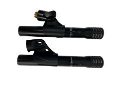 Two pre-owned Shure PG81 Instrument Condenser Microphones (Untested, sold as seen).