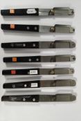 Seven Wusthof asparagul peeling knives 210mm (4080) (over 18s only).