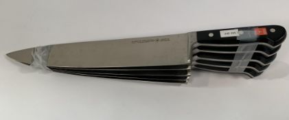 Five Wusthof French Cooks heavy bolstered knives 320mm, may have slight marks from long term storage