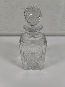 Three as new Loretta square decanters - 84cl (may show signs of long term storage).