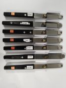 Seven Wusthof asparagul peeling knives 210mm (4080) (over 18s only).