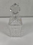 Five as new Sovereign square decanters, cut sides - 89cl (may show signs of long term storage).