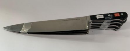 Four Wusthof French Cooks heavy bolstered knives 320mm, may have slight marks from long term storage