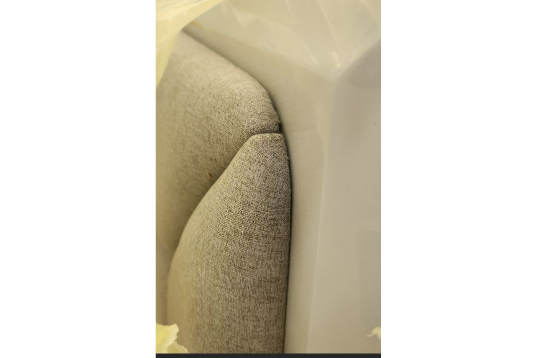 Super King Resin & Grey Fabric designer headboard. RRP £1,790. Attaches easily to divan beds. Very m - Image 2 of 4