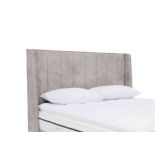 Sleepeezee 5’ Davos Floor Standing Headboard. King Size. Tweed Biscuit. RRP £849. Transform your bed