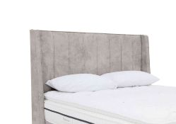 Sleepeezee 5’ Davos Floor Standing Headboard. King Size. Tweed Biscuit. RRP £849. Transform your bed