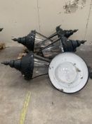 Four pre-owned medium sized Victorian style lantern tops and One dome lamp top.