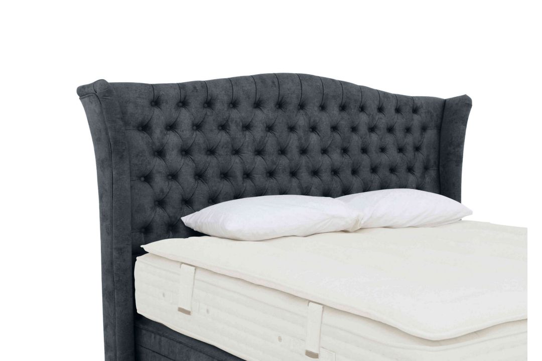 Hypnos Floor Standing Headboard Double RRP £1,499. In Pebble finish. This beautiful floor standing h - Image 1 of 3