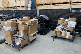 Three pallets of assorted commercial miscellaneous items.