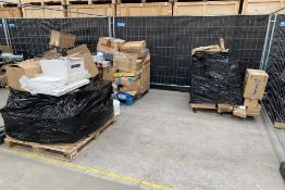 Three pallets of assorted commercial miscellaneous items.