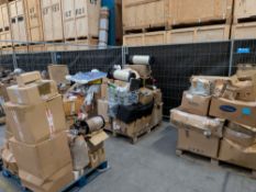 Three pallets of assorted commercial, industrial and miscellaneous items.