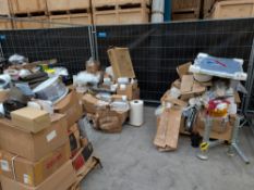 Three pallets of assorted commercial, industrial and miscellaneous items.