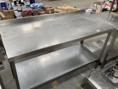 Stainless steel preparation table.
