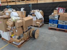 Three pallets of assorted commercial, industrial and miscellaneous items.