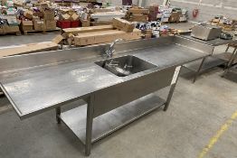 Stainless steel sink unit and stainless steel hand basin.