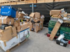 Three pallets of assorted commercial, industrial and miscellaneous items.