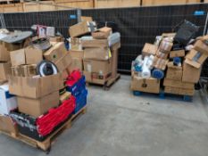 Three pallets of assorted commercial, industrial and miscellaneous items.