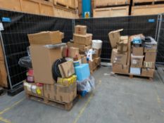 Three pallets of assorted commercial, industrial and miscellaneous items.
