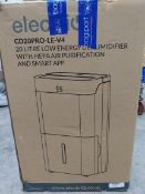 An Electriq CD20PRO-LE-V4 dehumidifier (box unsealed).