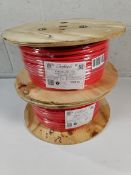 Two Cavicel Firecel SR 114H 2X1.5 E Solid Standard Red Fire Resistant Cable 100m.