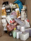 Approximately one hundred assorted as new and part used toiletries, cosmetics, fragrances and relate