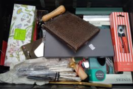 A quantity of miscellaneous items to include Burgon & Bell, Vincers, silver plate flatware and relat