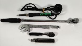 Five pre-owned tool related items to include Wera, Mac Tools and Expert.
