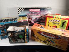 Five vintage toys to include Twister indoor remote control helicopter, Binatone Superstar TV game sy