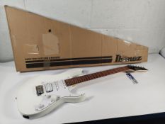 An as new Ibanez GIO Series GRG140-WH electric guitar in white.