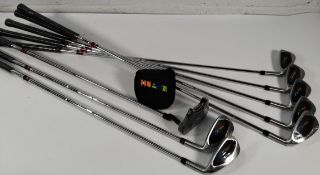 Eight as new Huaen set of golf clubs - right handed - P/S/PW/5/6/7/8/9.