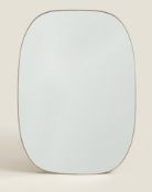 An as new Zara wall mirror with thin gold coloured frame and rounded corners, boxed (7511/106/303) (