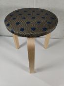 An as new Maharam Edition Artex Stool 60 by Alvar Aalto.