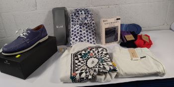 Ten items of as new clothing with tags to include Emmett, Scotch and Soda, Paul Smith.