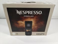 A Nespresso Essenza mini compact coffee machine, white, two drink sizes - Espresso 40ml and Lungo 11