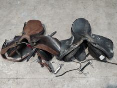 Two pre-owned horse riding saddles to include Wintec and Thorowgood (sizes unknown).