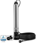A Trotec deep-well pump, with manual, 1000w - 85l/min, boxed (TDP750E) (stock image).
