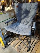An Ever Advanced oversized foldable camping chair in grey with tags with carry case (chair has small