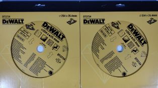 Two as new DeWalt hard materials diamond tile blades - 254 x 25.4mm (DT3734).