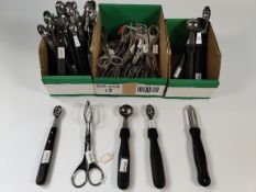 A quantity of Wusthof related items to include pastry tongs (5902), round melon ballers 30mm (4240)