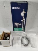 A Bristan Sonique modern thermostatic exposed mini valve shower kit - chrome, boxed (packaging sligh
