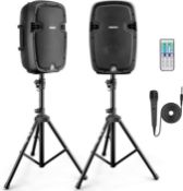 PYLE PPHP1049KT speaker set with stands (stock image).