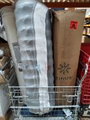 Four assorted as new and pre-owned mattresses and related, various sizes to include Jay-Be and Zinus