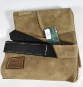 A Gibbins Superthistle Tear-away Long Export Farrier Apron - beige, leather (item has tags but no pa