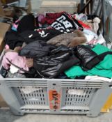 Assorted pre-owned clothing and related (stillage not included).