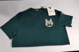 An as new Moncler monogram t-shirt dark green (Size M).