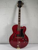 An as new Epiphone Broadway electro acoustic guitar in Wine Red, comes with a gig bag.