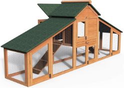 A Vounot multipurpose chicken coop and run, small wooden hen house, size: 210 x 85 x 85cm, boxed (‎3
